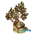 Tiger Eye and Citrine Decorative Tree Model design key details (Front view)