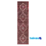 Senandaj Handwoven Runner Rug - Traditional Fish Design pattern and color tone (Top view)