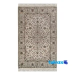 Kashan Handmade Rug Cream Rectangular Design pattern and color tone (Top view)