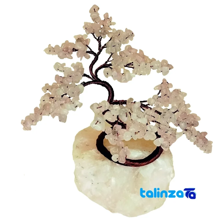 Quartz Rose Decorative Tree Model Piece - Front view showing design and key details