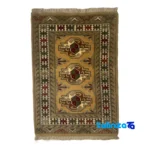Turkmen Handwoven Rug 0. Unique Design pattern and color tone (Top view)