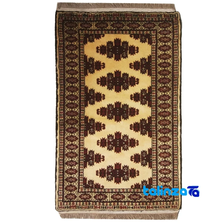 Top view of Narmine Kasra Handwoven Rug Turkmen Design pattern and color tone