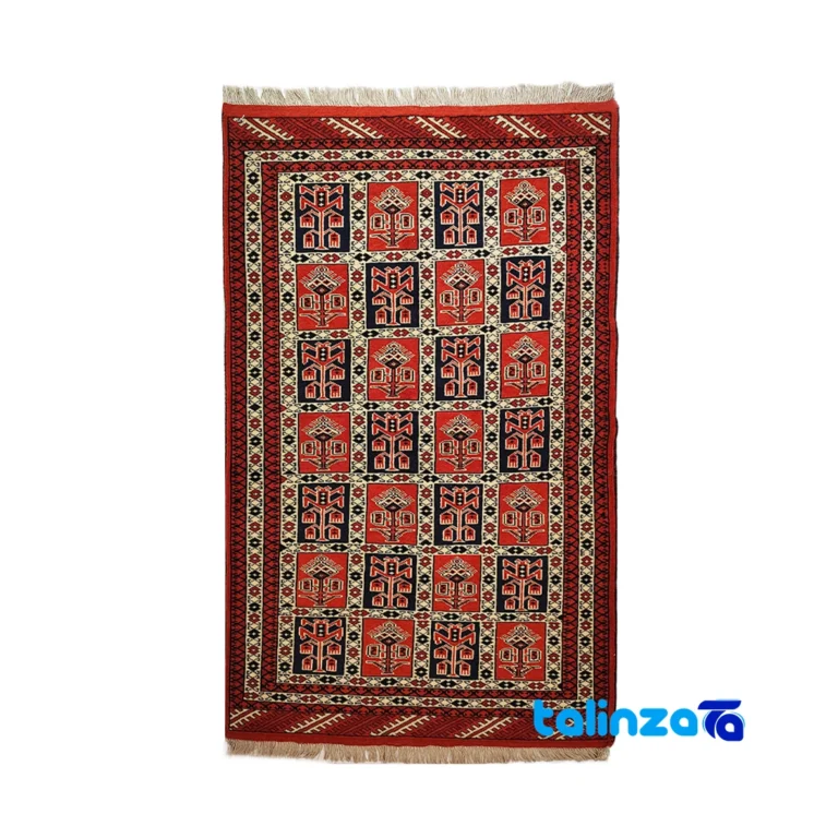 NKP Handwoven Area Rug Red pattern and color tone (Top view)