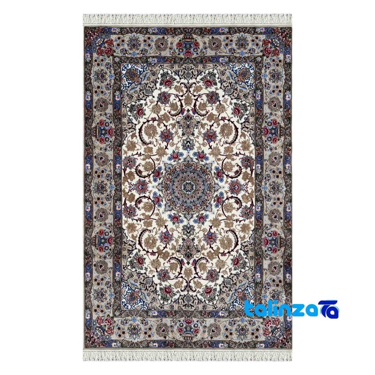 Aftin Handwoven Carpet Isfahan Model Hand wash only - Top view showing pattern and color tone