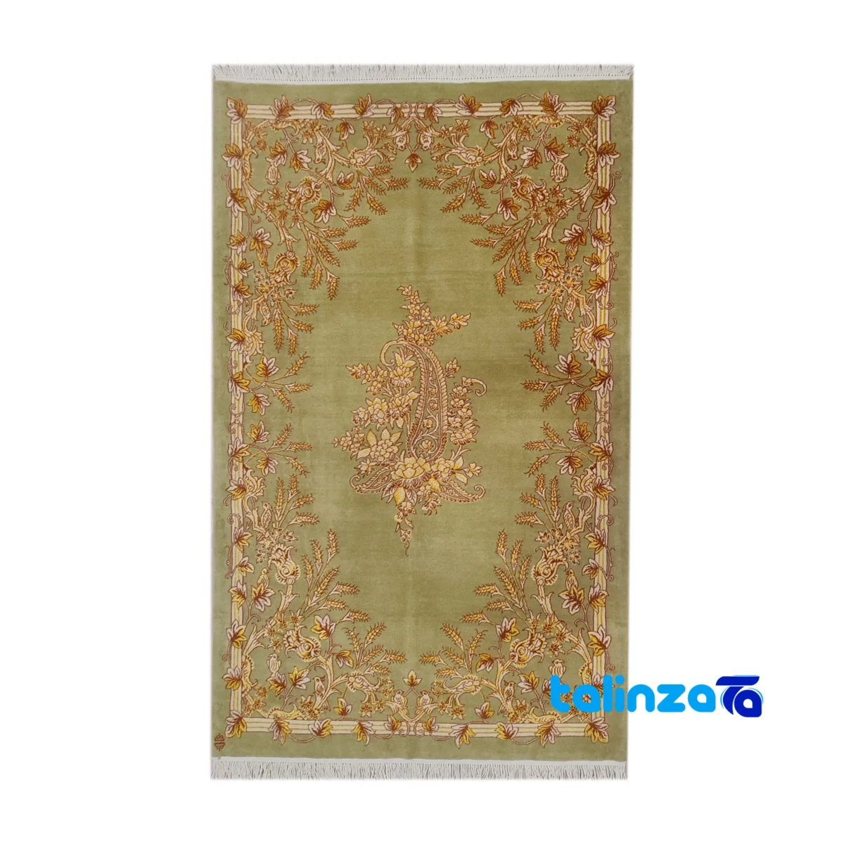 Handwoven Persian Rug Rectangular Traditional Design pattern and color tone (Top view)