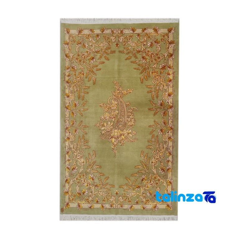 Handwoven Persian Rug Rectangular Traditional Design pattern and color tone (Top view)