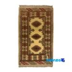 Top view of Turkmen Handwoven Rug Unique Design By hand pattern and color tone