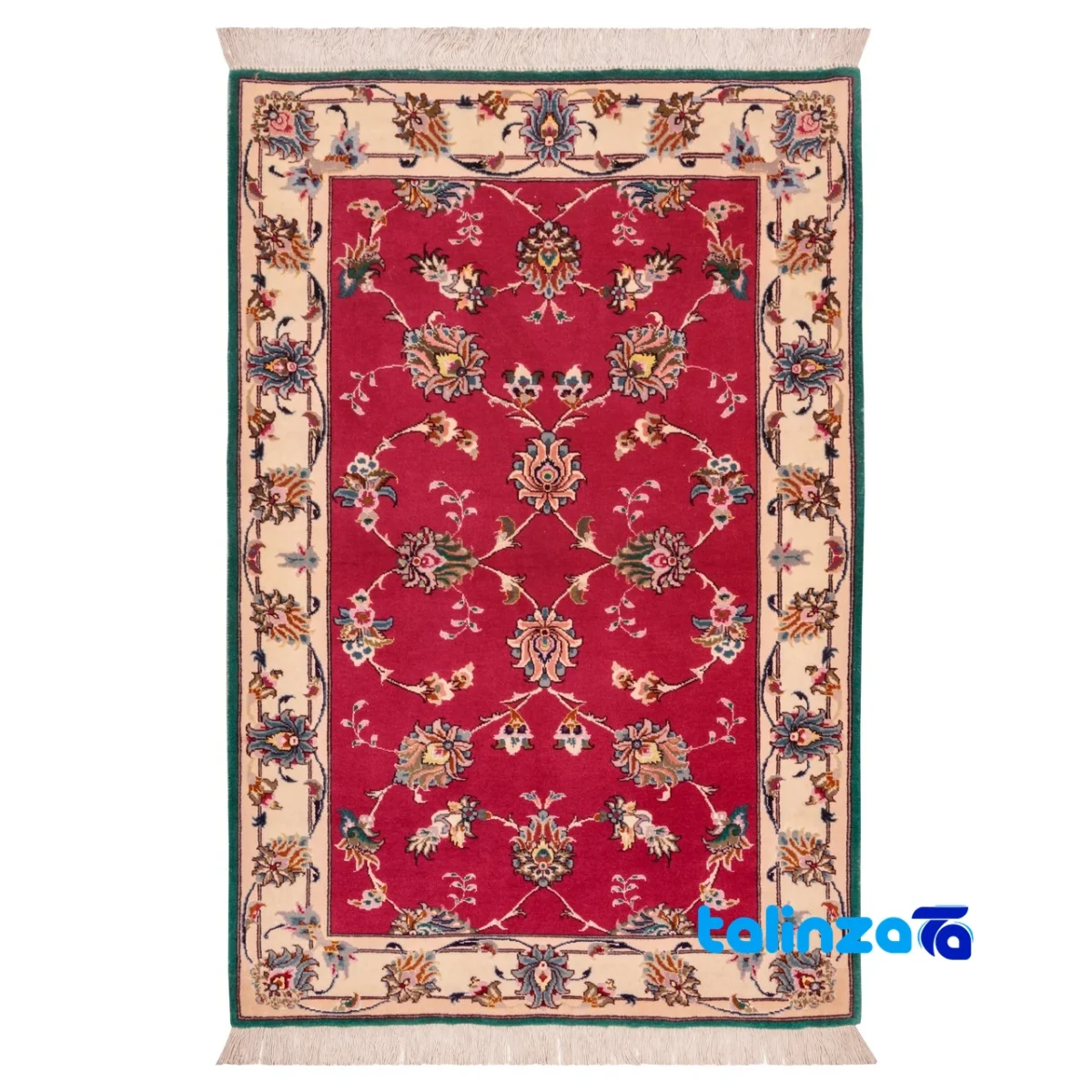 Top view of Persia Handwoven Carpet Red Luxurious Design pattern and color tone