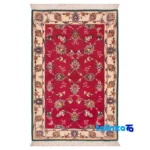 Top view of Persia Handwoven Carpet Red Luxurious Design pattern and color tone