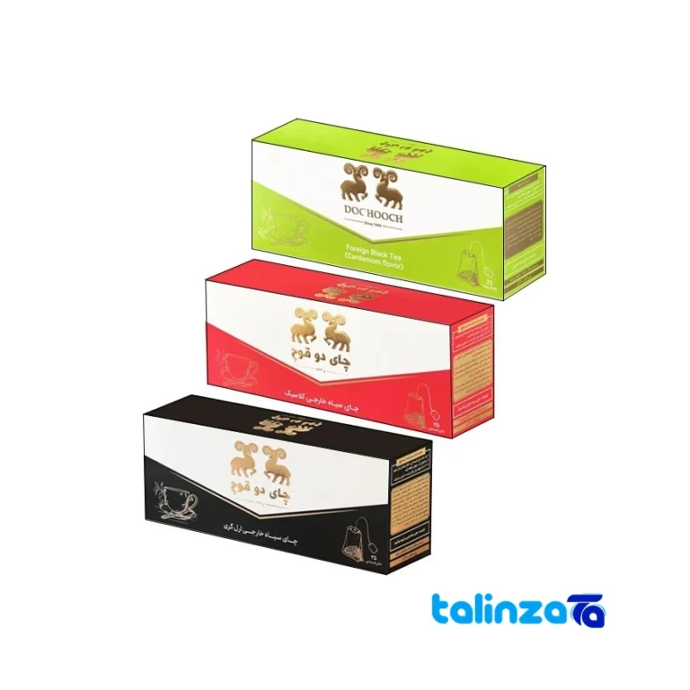 black tea bags - Front view Front packaging of tea