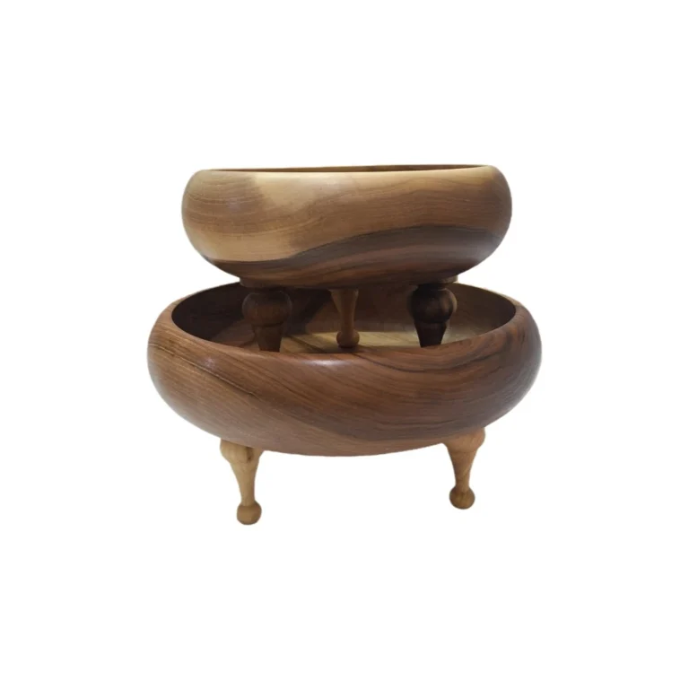 Wooden Fruit Bowl - Front view pack label and ingredients