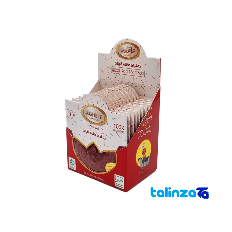 Aghaleh saffron sachets - Front view grade and packaging