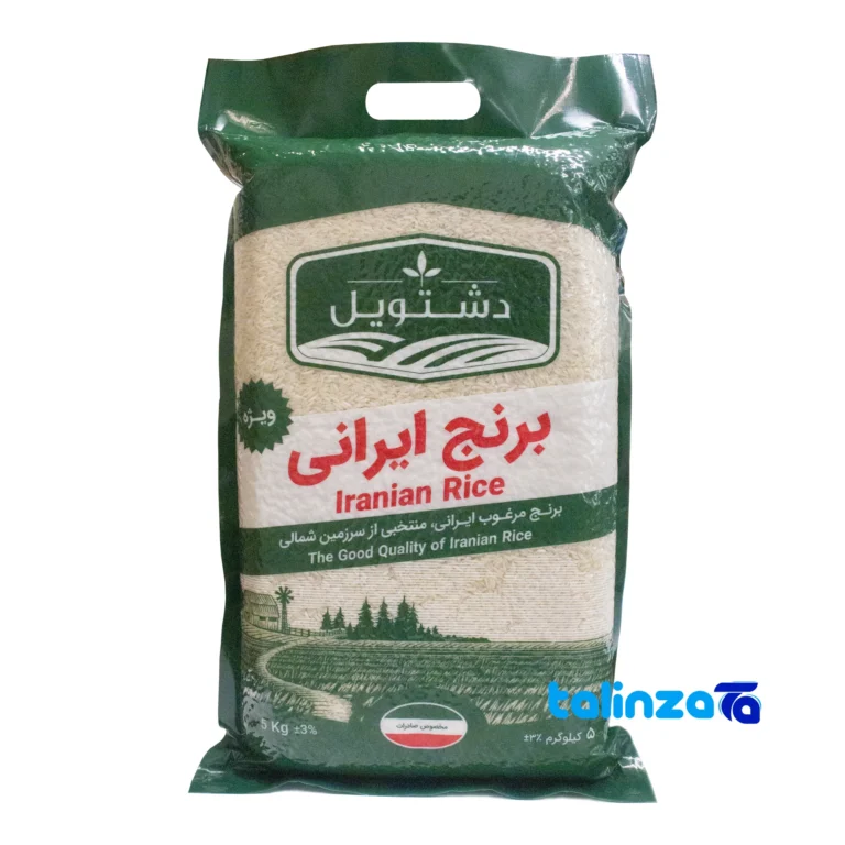 Dashtvil Rice - Front view pack label and ingredients