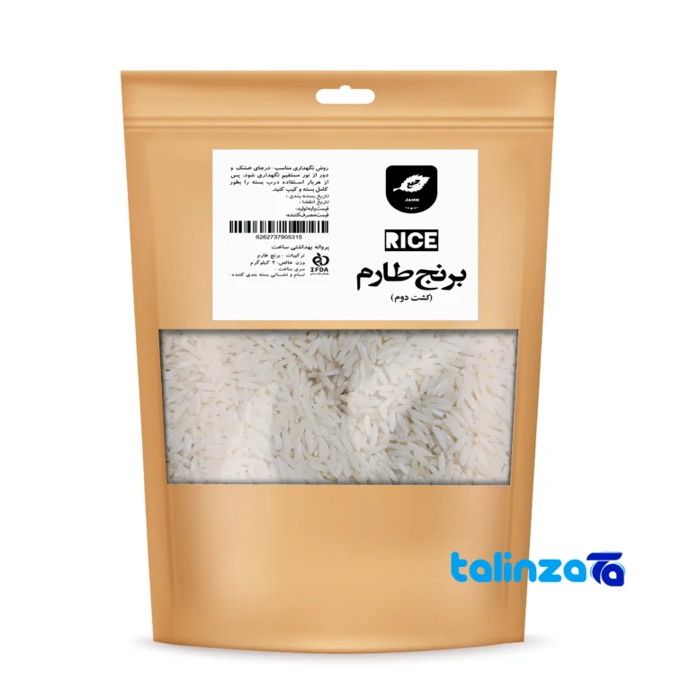 Tarom organic rice - Front view pack label and ingredients