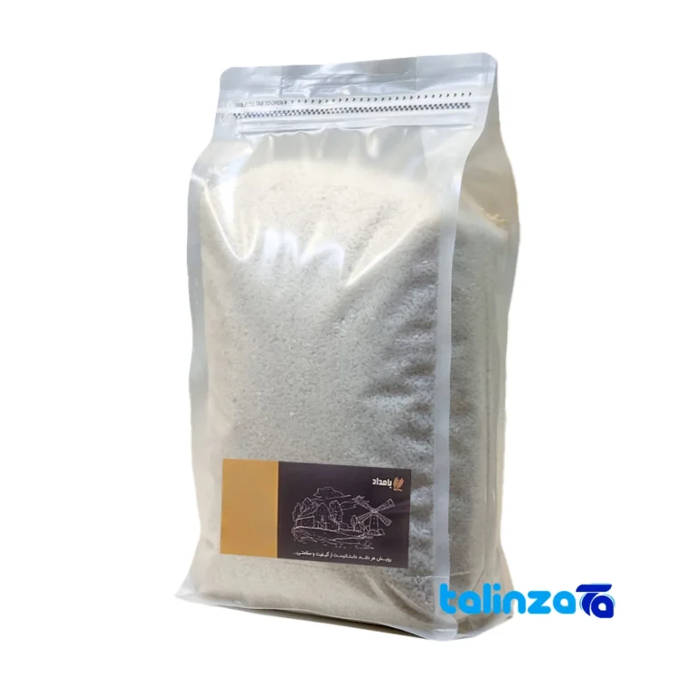 Tarom semi-short rice - Front view bag label and weight