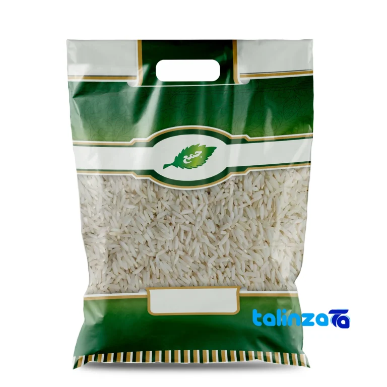 Hashemi rice - Front view bag label and weight