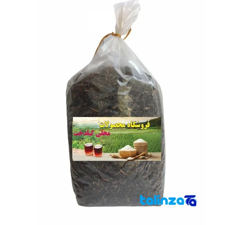 Shomal stem black tea - Front view pack label and ingredients