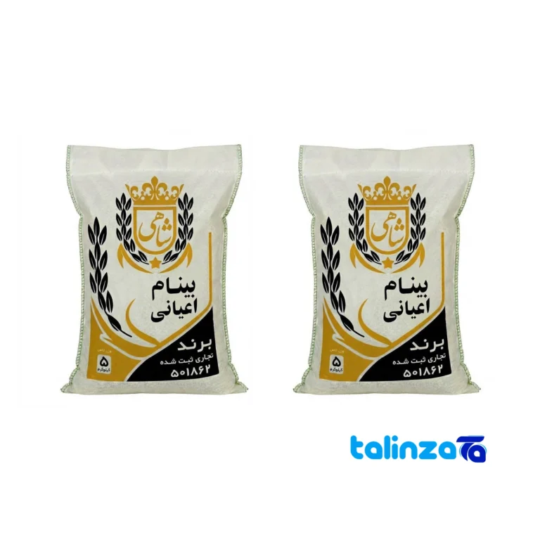 Binam Ayani Rice - Front view bag label and weight