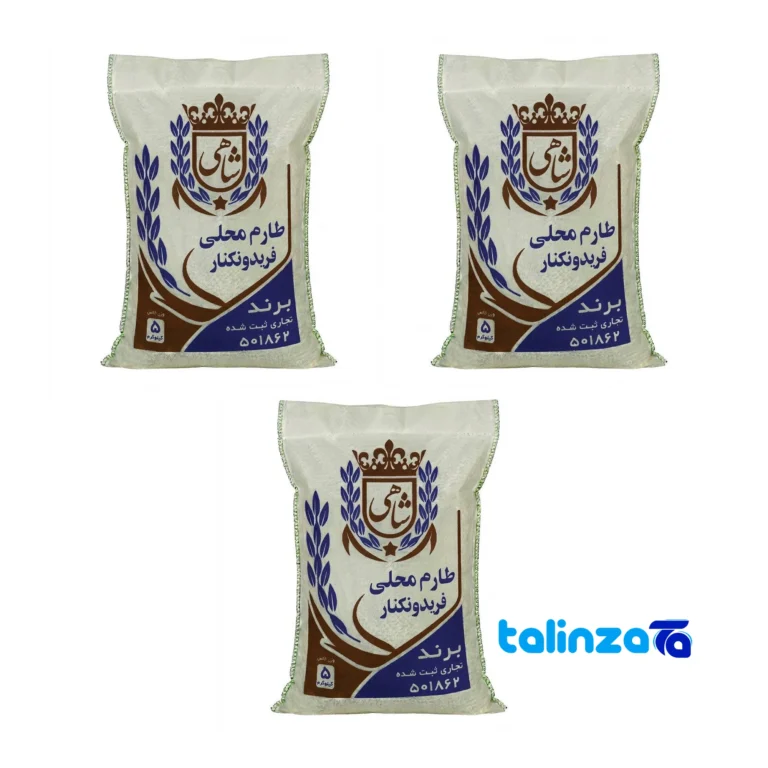 Taromi rice - Front view bag label and weight