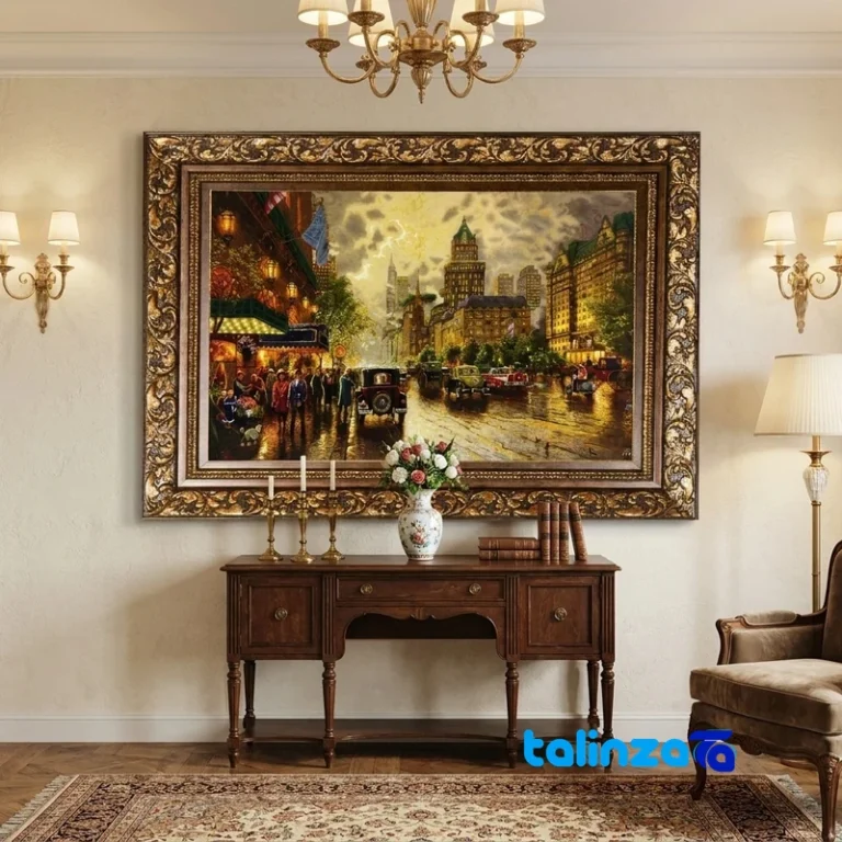 handmade Tabriz carpet wall art - Top view pattern and color tone