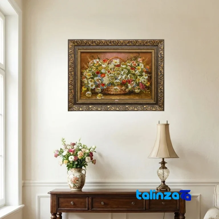 handwoven carpet wall art - Top view pattern and color tone