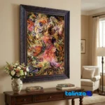 Handmade Carpet Wall Art - Top view pattern and color tone
