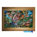 Handwoven Carpet Wall Art - Top view pattern and color tone