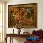 Handwoven Carpet Wall Art - Top view pattern and color tone