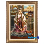 handwoven carpet wall art - Top view pattern and color tone