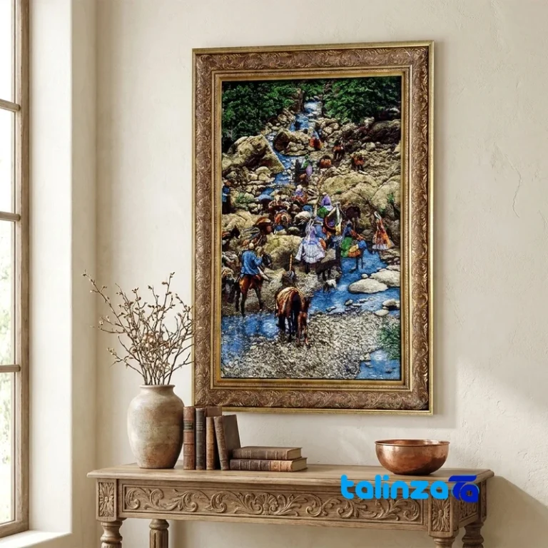 Handmade Carpet Wall Art - Top view pattern and color tone