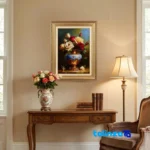 handwoven carpet wall art - Top view pattern and color tone