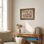 handwoven carpet wall art - Top view pattern and color tone
