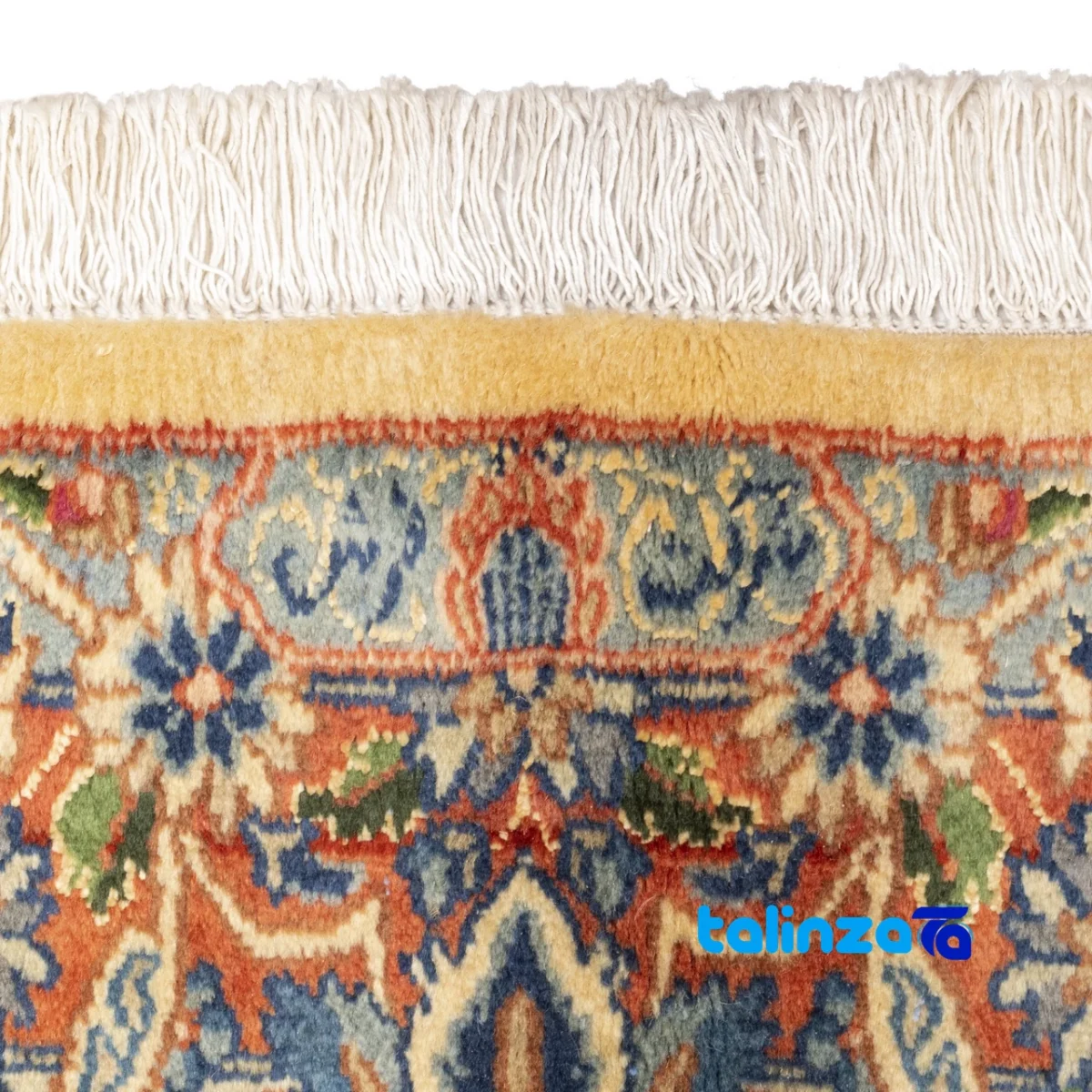 Cypress Persian Handwoven Carpet Elegant Design - Detail view showing pile texture close-up