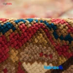 Handcrafted Persian Rug Rectangular Geometric Design pile texture close-up (Detail view)