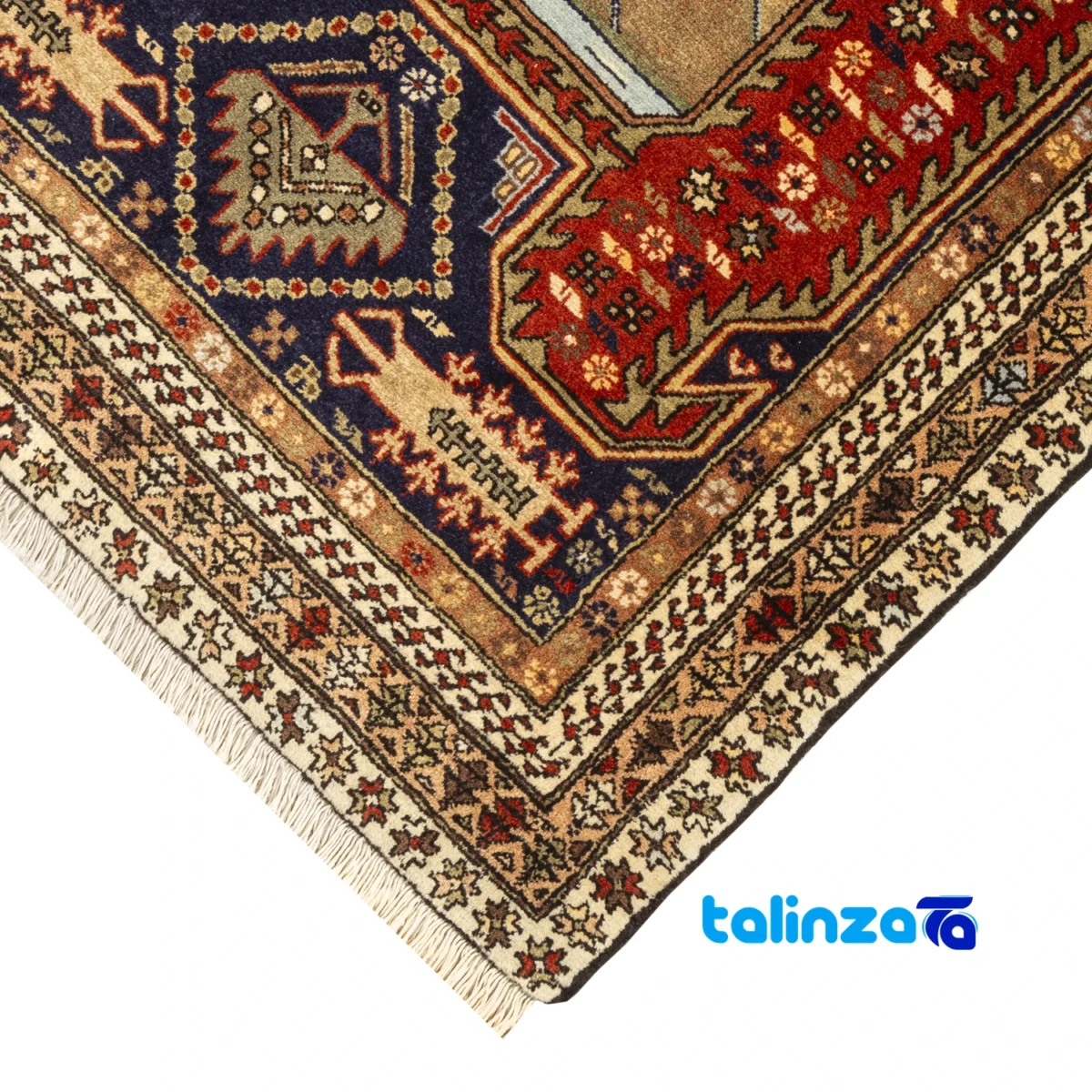 Persian Handwoven Rug Set - Traditional Design - Weave close-up showing material and craftsmanship