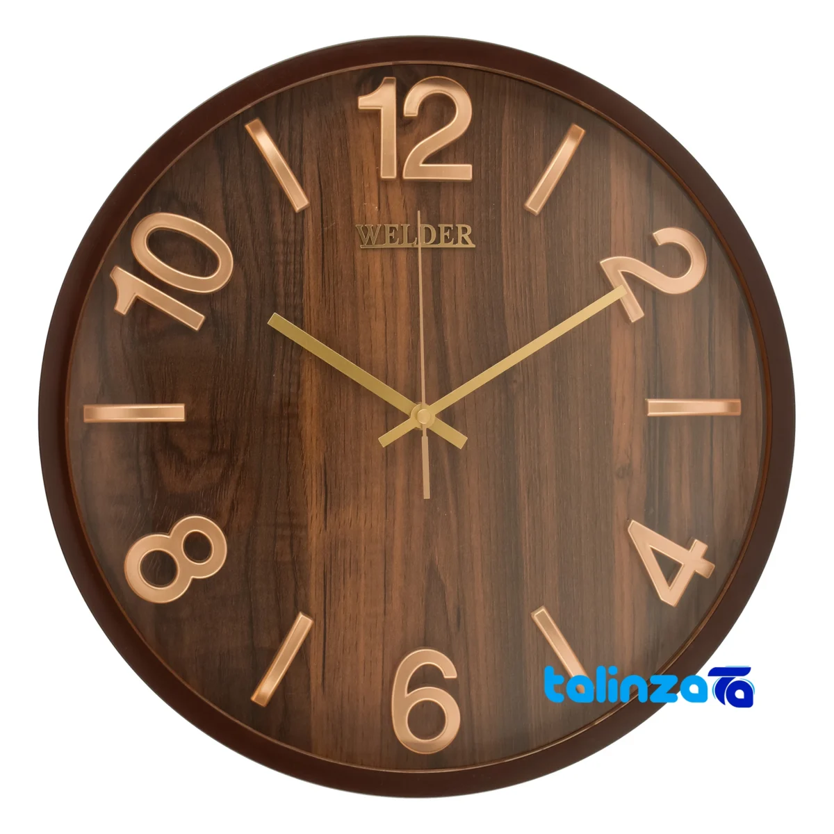 Welder Wall Clock A-605 Stylish Design Quartz - Profile angle showing thickness and build
