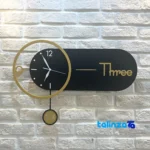Art Novin Modern Wall Clock Stylish Design Quartz - Profile angle showing thickness and build
