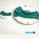 Resin Wall Clock Decorative Design with Key Holder - Side view showing frame depth and profile