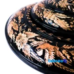 Packaging view of HQ Copper Candy Dish Diamond Cut Design label details and pack finish