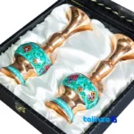 Packaging view of JPA Copper Vase Set Handcrafted Engraved Design label and