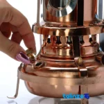 Packaging view of ZH Copper Oil Lamp Elegant Design label and