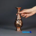Diamond Cut Copper Vase Set - Elegant Design label details and pack finish (Packaging view)
