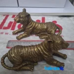Packaging view of China Bronze Tiger Statue Sitting Design Set 2 label and