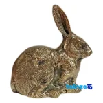 Brass Decorative Rabbit Model Set of Two 26x9x13 cm label and packaging view)