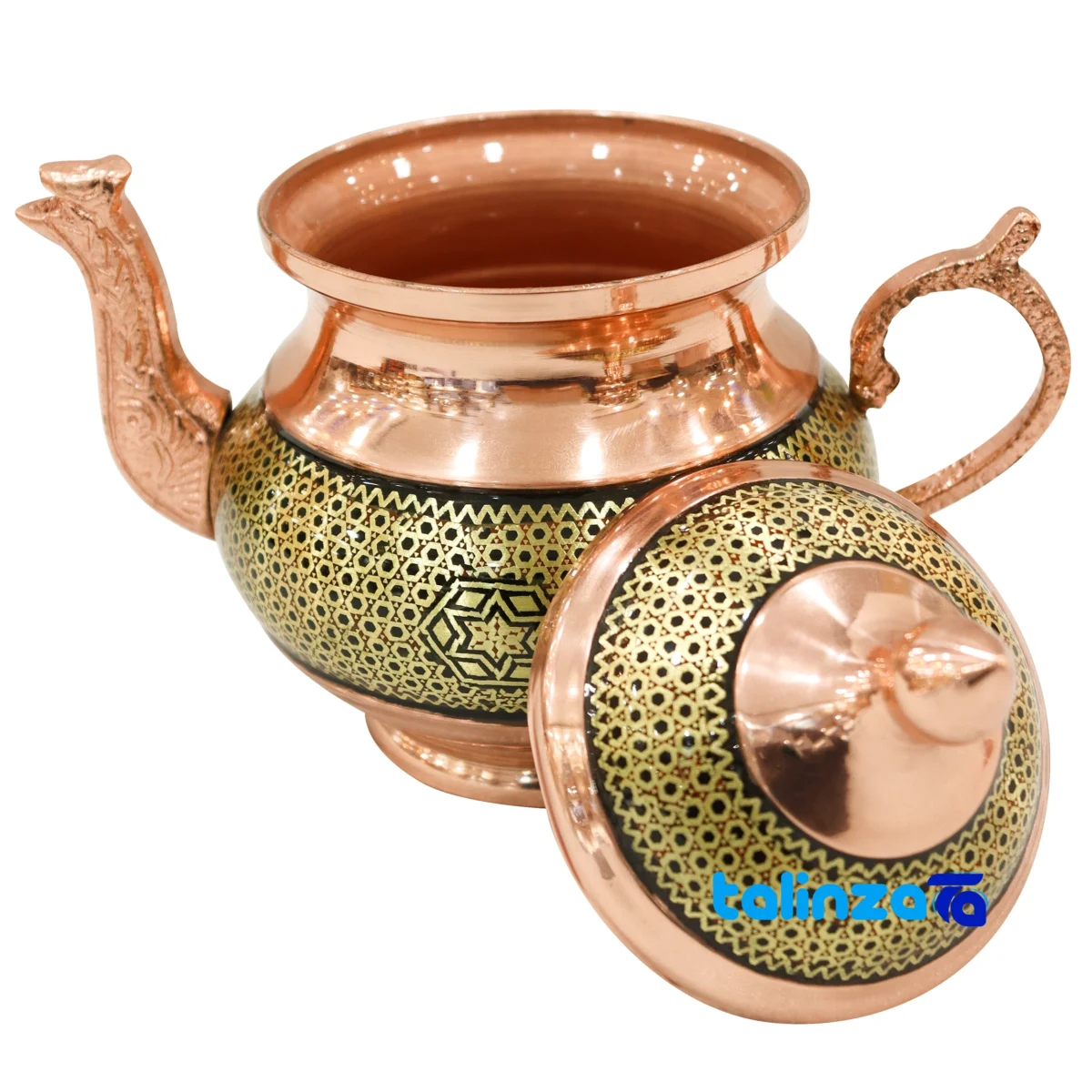 Packaging view of Khatamkari Samovar Set Inlaid 51 x 31 label and