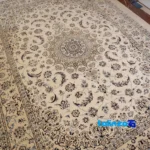 Detail view of Raza Handmade Carpet Turkmen Nain Design 350x250x2 cm pile texture close-up