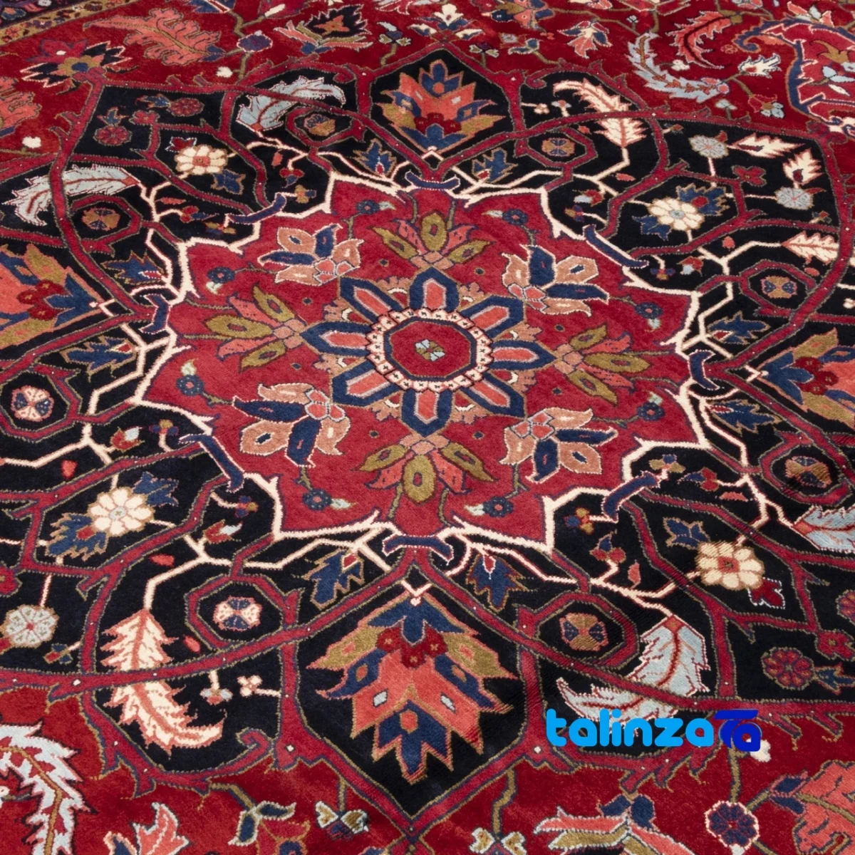 C Persia Handwoven Carpet Luxurious Design pile texture close-up (Detail view)