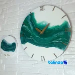 Resin Wall Clock Decorative Design with Key Holder - Mounting detail showing back panel and hook
