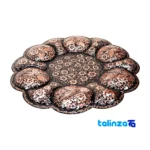 Magnificent Art4533 Copper Serving Bowl Plate Set Handcrafted - Detail view showing finish and material