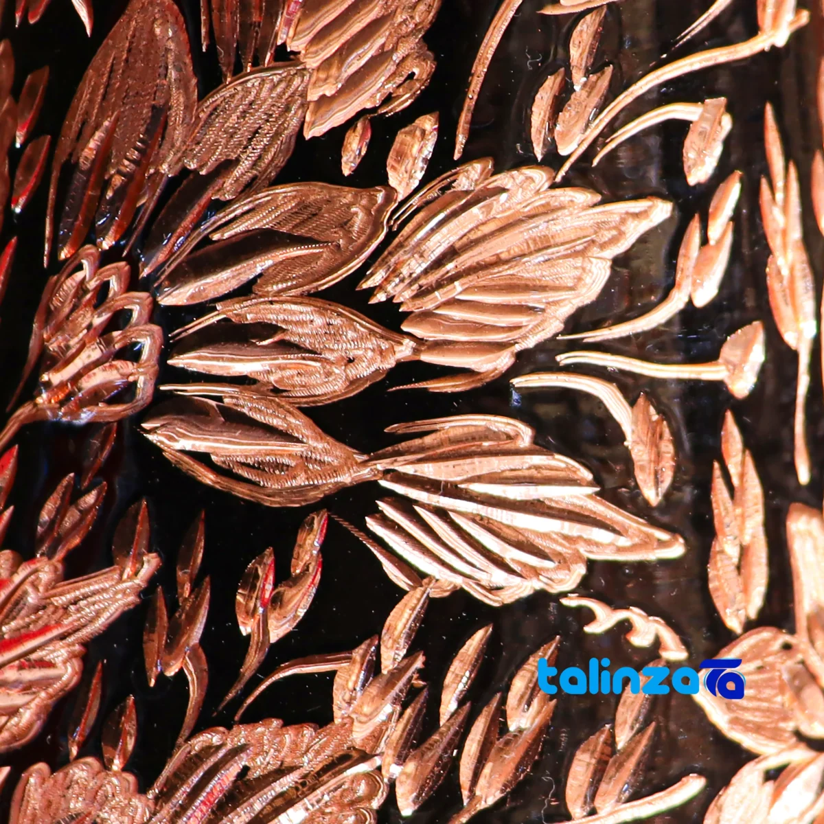 Detail view of Copper Mirror Candleholder Royal Diamond Set 72 x 22 finish and material